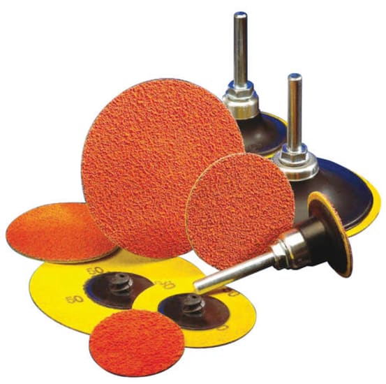 High-performance abrasive disc packet featuring 60 grit for aggressive cutting and finishing on tough metals like stainless steel.