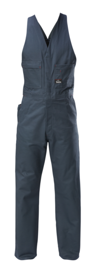 Hard Yakka Easy Action Overall N5121 in Size 14, featuring durable fabric, concealed zip, elastic straps, and multiple pockets.