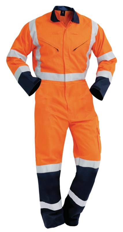 Bison, TTMC-W17 Lightweight Zip Overall, 433022 - Orange/Navy - 112