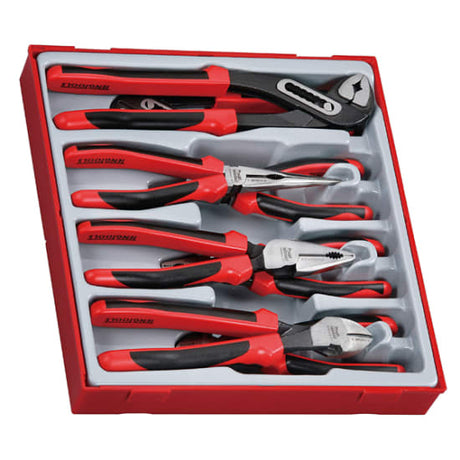 Teng 8pc TPR Grip Plier Set in TC tray, featuring versatile chrome-moly steel pliers for cutting, gripping, and bending tasks.