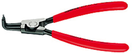 Knipex 305mm bent pliers for safe, efficient circlip installation on shafts, made from durable chrome vanadium steel.