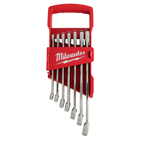 Milwaukee Combination Spanner Set with MAX BITE Grip for enhanced torque and comfort, ideal for professionals and DIY enthusiasts.