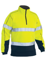 Bisley, Hi Vis Zip Fleece Pullover, BK6989T - Orange/Navy - 4XL
