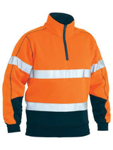 Bisley, Hi Vis Zip Fleece Pullover, BK6989T - Yellow/Navy (Size: SM)