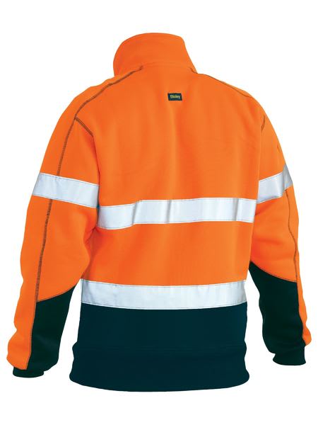 Bisley, Hi Vis Zip Fleece Pullover, BK6989T - Orange/Navy - 4XL