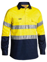 Bisley, Hi Vis Closed Front Shirt, BTC6456 - Orange/Navy - XL