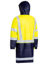 Bisley, Hi Vis Stretch PU Rain Coat, BJ6935HT - Orange/Navy - 2XL