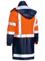 Bisley, Hi Vis Stretch PU Rain Coat, BJ6935HT - Yellow/Navy - XL