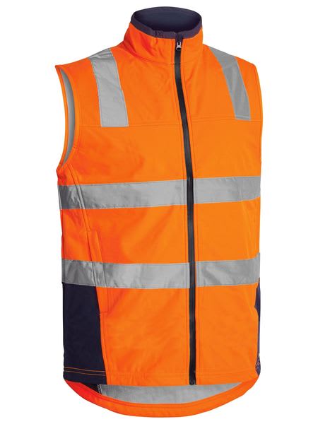 Bisley, Hi Vis Soft Shell Vest, BV0348T - Fluro Ora/Navy - M