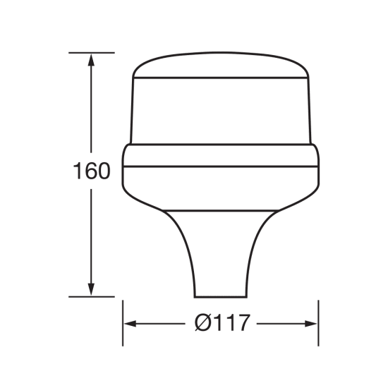 Narva Eurotech 12/24V Low Profile L.E.D Strobe-Pipe Mount (Each)