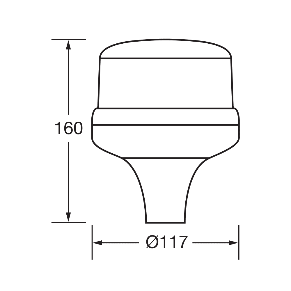 Narva Eurotech 12/24V Low Profile L.E.D Strobe Pipe Mount