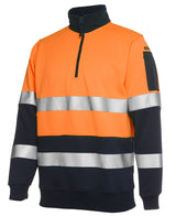 JB's Wear, Hi Vis Zip Fleece Jumper, 6HZFS - Lime/Orange (Size: M)