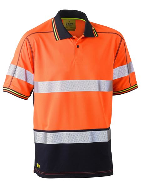 Bisley, Hi Vis Mesh Polo, BK1219T - Orange/Navy - L