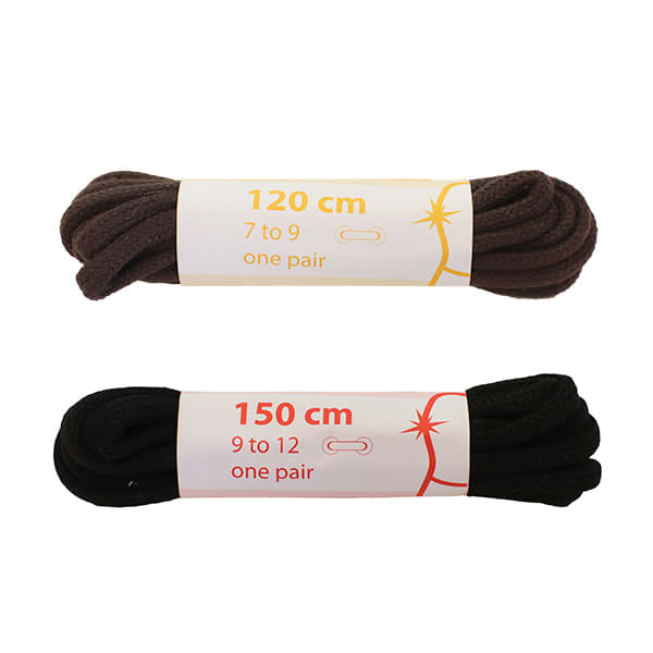 Movi Laces - Round Corded Length 60cm - 250cm (Pair) - Black - 100