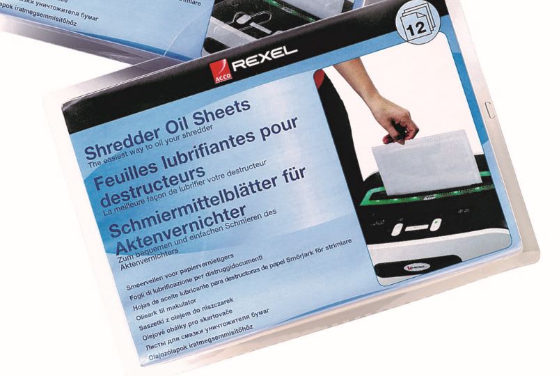 Rexel Shredder Oil Sheets 21mm x 14.8cm (Pack of 12)