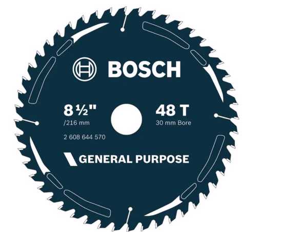 Bosch Saw Blade Circular Wood Cutter 216mm- 48T (Each)