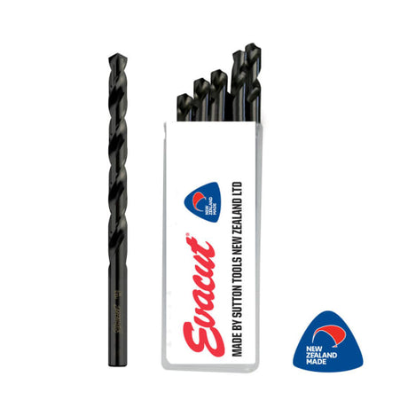 Evacut Drill Jobber Black Jet HSS 2.25mm: Precision HSS drill bit with Jet finish for smooth, efficient drilling in metal, wood, and plastic.