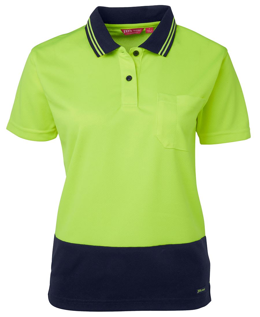 JB's Wear, Women's Hi Vis Polo, 6LHCP - Lime/Navy - 22