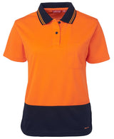 JB's Wear, Women's Hi Vis Polo, 6LHCP - Lime/Navy - 22