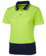 JB's Wear, Women's Hi Vis Polo, 6LHCP - Lime/Navy - 12