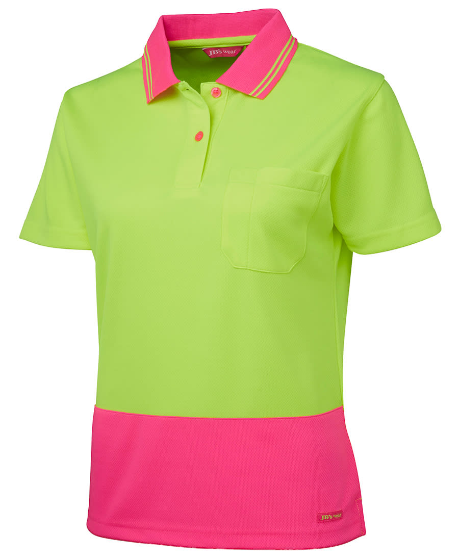 JB's Wear, Women's Hi Vis Polo, 6LHCP - Lime/Navy - 12