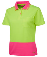 JB's Wear, Women's Hi Vis Polo, 6LHCP - Lime/Navy - 22