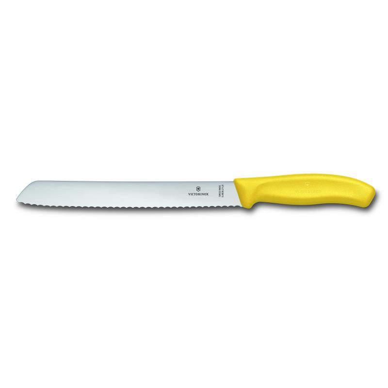Victorinox Bread Knife - 21cm - Wavy Edge Blade - Classic -Yellow -Blister