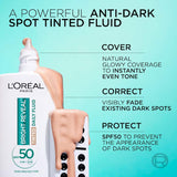 L'oreal Bright Reveal Face Moisturiser Tinted Spf 50+ Fluid Light 50mL