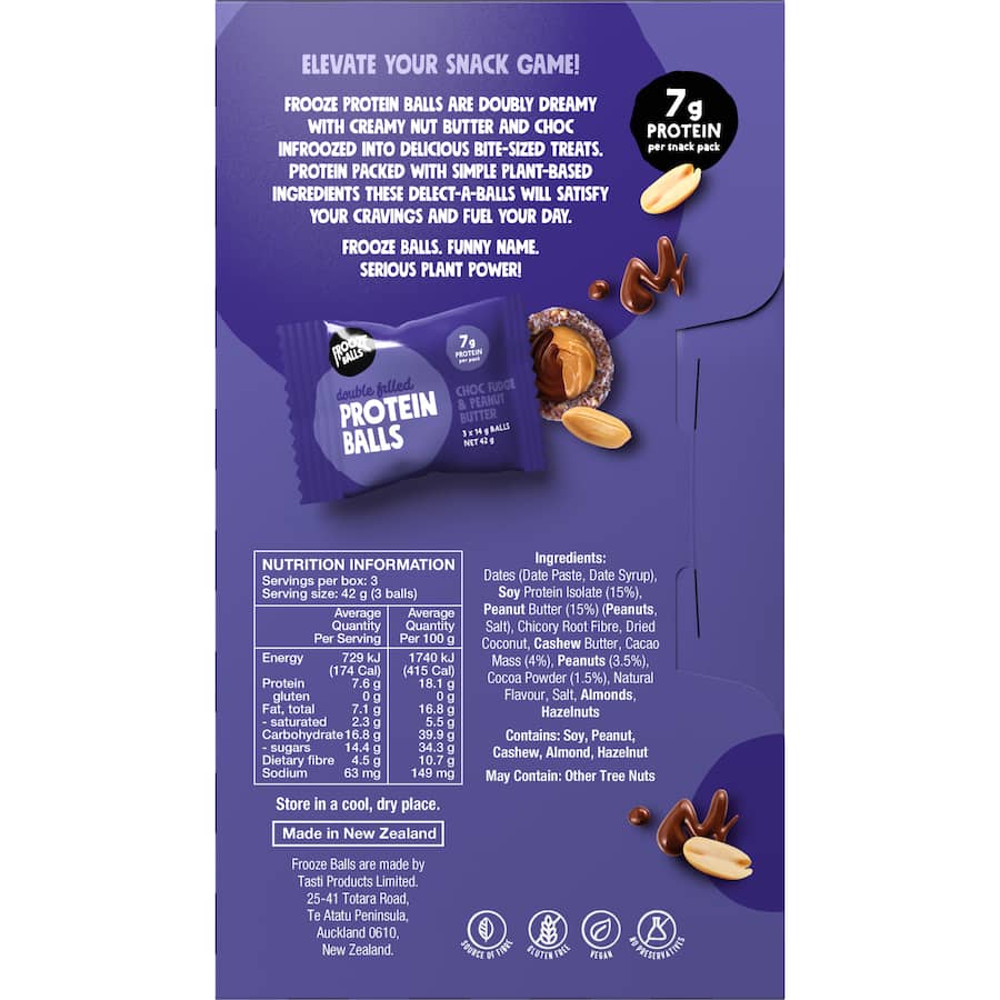 Frooze Balls Protein Snack Balls Choc Fudge & Peanut Butter
