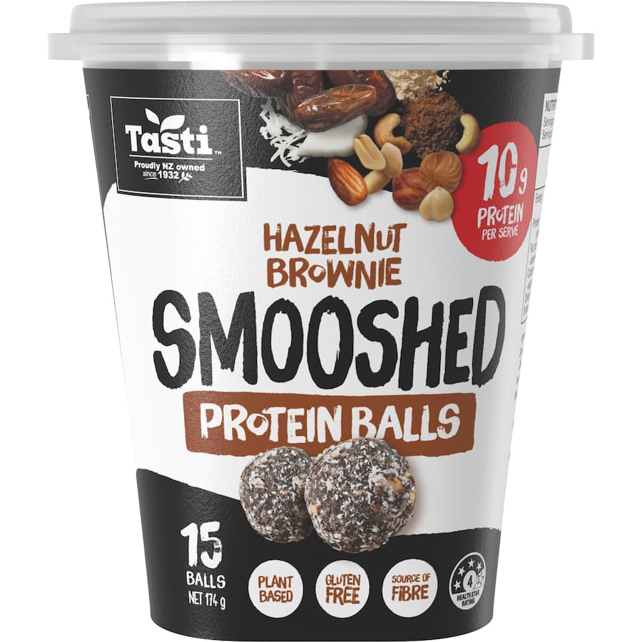 Tasti Smooshed Protein Snack Balls Hazelnut Brownie