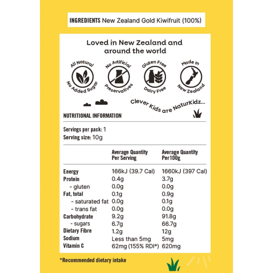 Naturkidz Fruit Crispz Baby Snacks Gold Kiwi Slices 10g
