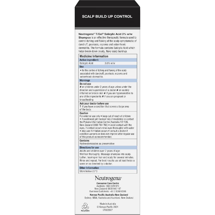 Neutrogena Shampoo T Gel Salicylic Acid 200mL