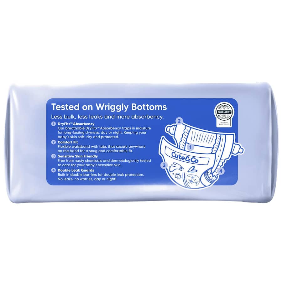 Cute & Co Newborn Nappies Boys & Girls Up To 5kg 54pack
