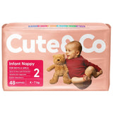Cute & Co Nappies Infant Boys & Girls 4-7kg Size 2 48pack