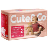 Cute & Co Nappies Infant Boys & Girls 4-7kg Size 2 48pack