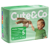 Cute & Co Nappies Walker Boys & Girls 13-18kg Size 5 32pack