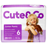 Cute & Co Nappy Pants Junior Boys & Girls 16+ Kg Size 6 28pack