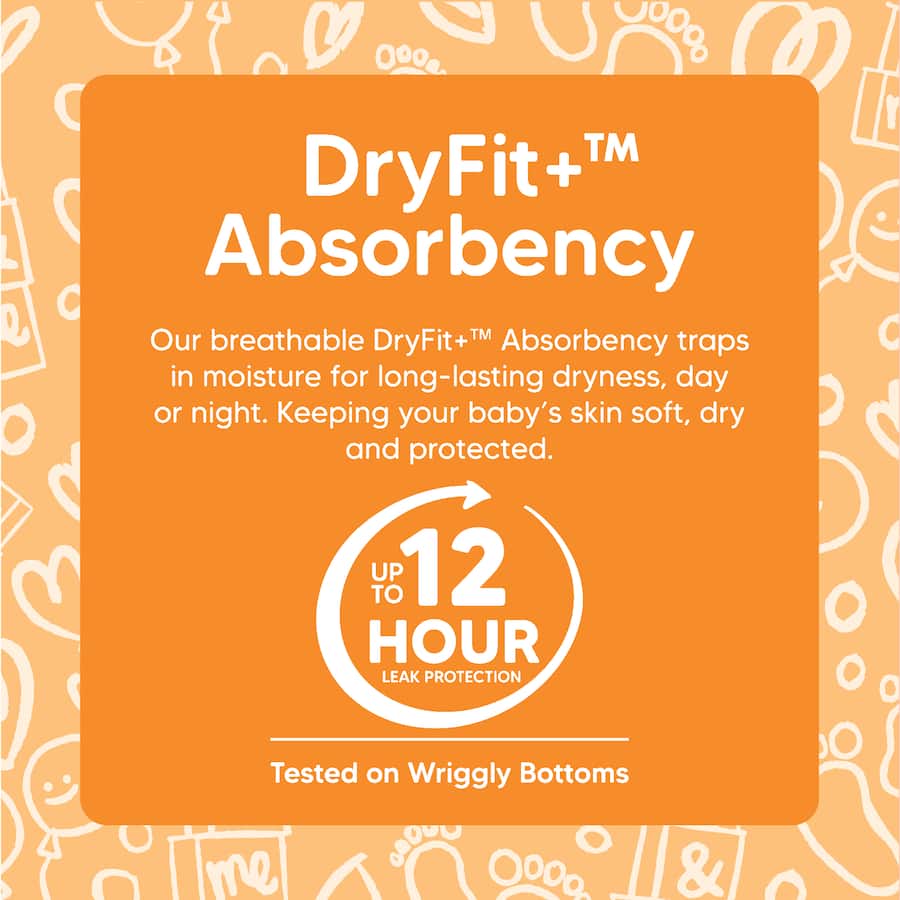 Cute & Co Nappies Crawler Boys & Girls 6-11kg Size 3 90pack