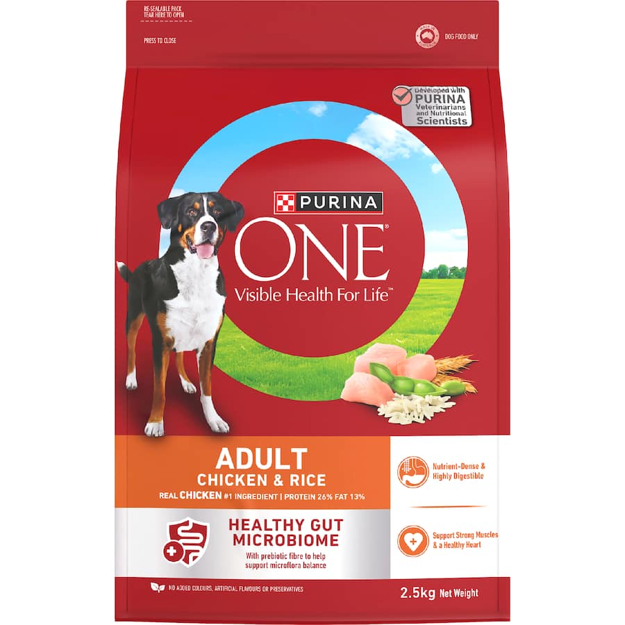 Purina One Adult Dry Dog Food Chicken & Rice Bag 2.5kg