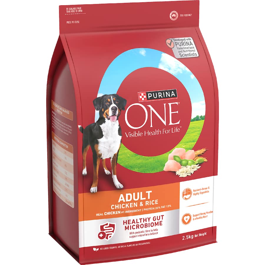Purina One Adult Dry Dog Food Chicken & Rice Bag 2.5kg