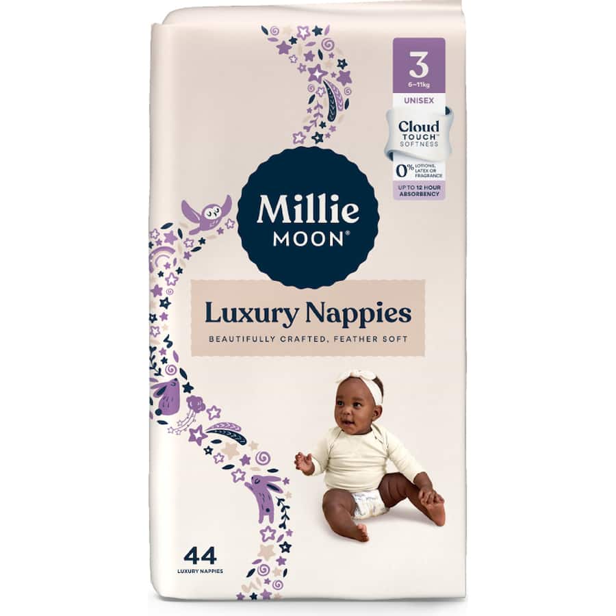 Millie Moon Nappies Crawler Boys & Girls 6-11kg Size 3 44pack