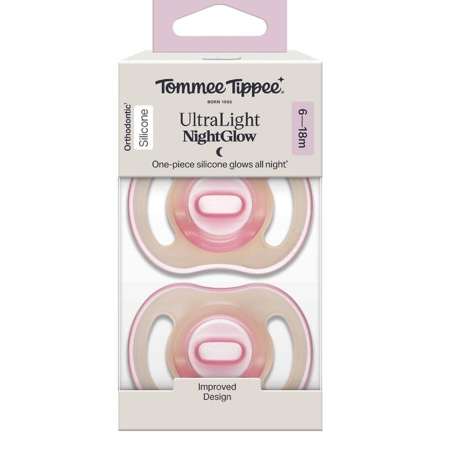 Tommee Tippee Soother Ultra Light Night 6-18mth - 2 pack