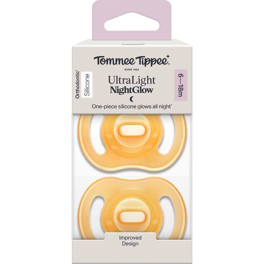 Tommee Tippee Soother Ultra Light Night 6-18mth - 2 pack