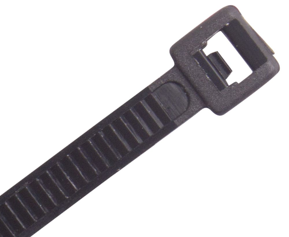 Cabac Nylon Releasable UV Cable Ties Black 370 x 7.6mm 100 Pack