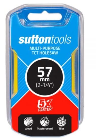 Sutton Tools TCT-64mm holesaw blade, perfect for fast, precise cutting in various materials with a 54mm depth and tungsten carbide tips.