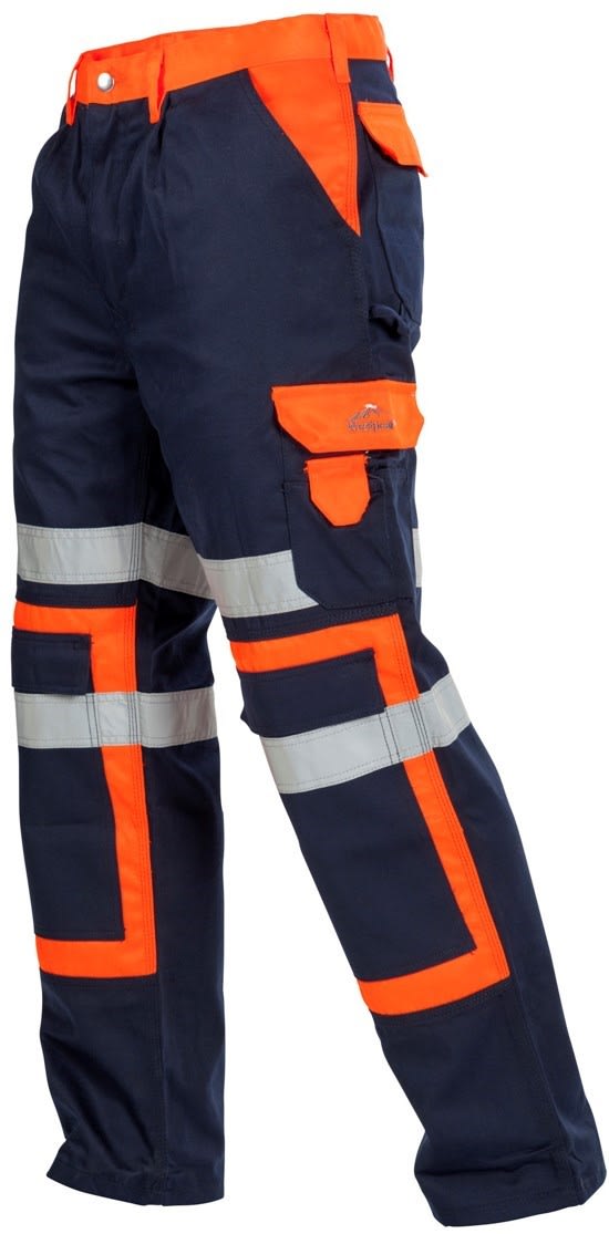 Westpeak, Hi Vis Heavy Duty Pant, T54 77-122 - Navy/Orange - 107