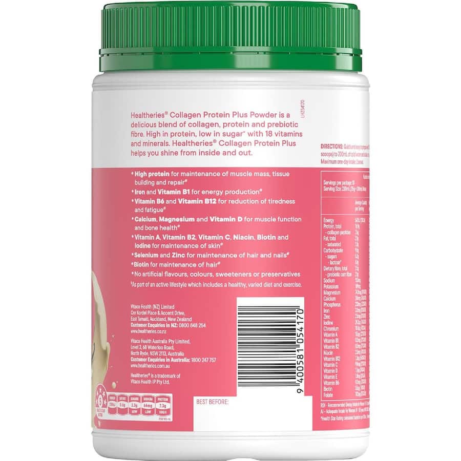 Healtheries Collagen Protein Plus Powder Vanilla Flavour 375g