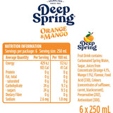 Deep Spring Soft Drink Orange & Mango 250ml cans 6pack