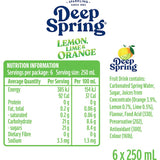 Deep Spring Soft Drink Lemon Lime & Orange 250ml cans 6pack