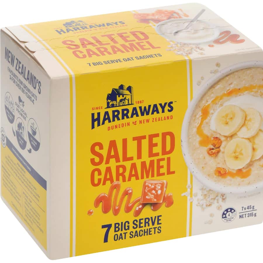 Harraways Oats Salted Caramel - Sachets 7x45g